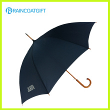 Guarda-chuva de madeira do golfe do punho da curva reta de 23inch * 8k